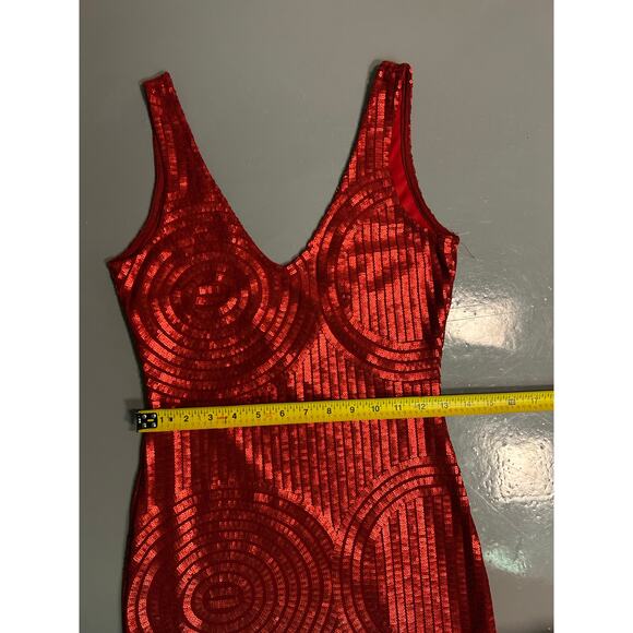 Seasalt, body cone sequins, red sleeveless evening dress valentine holiday Sz S - Picture 4 of 14